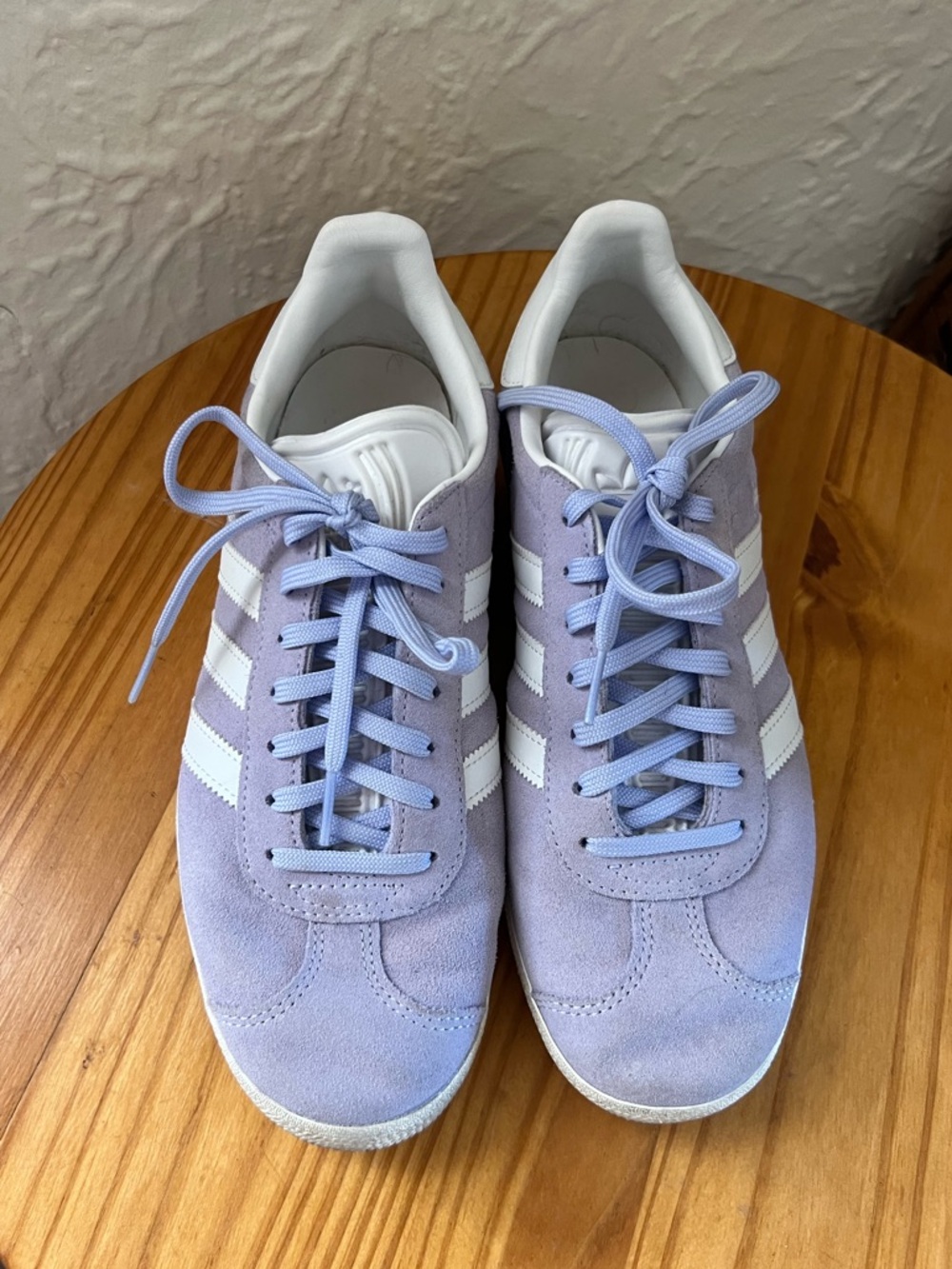 adidas Lilac Suede Sneakers with White Stripes